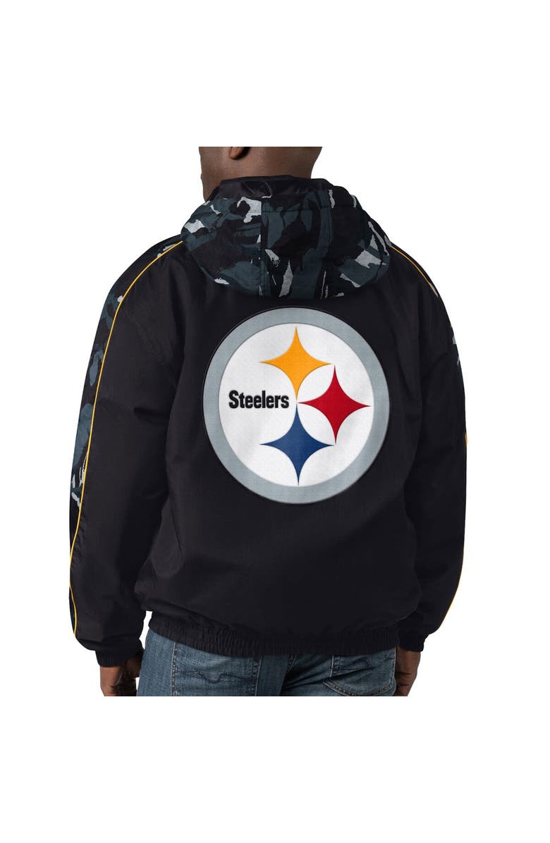 STARTER Men's Starter Black Pittsburgh Steelers Thursday Night Gridiron Full-Zip Hoodie, Alternate, color, Black