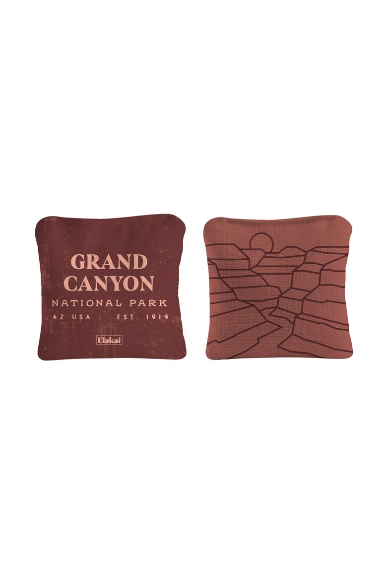 Durasuede + Turbo Polyglide Pilot Versacraft Cornhole Bags, Alternate, color, Grand Canyon / Red