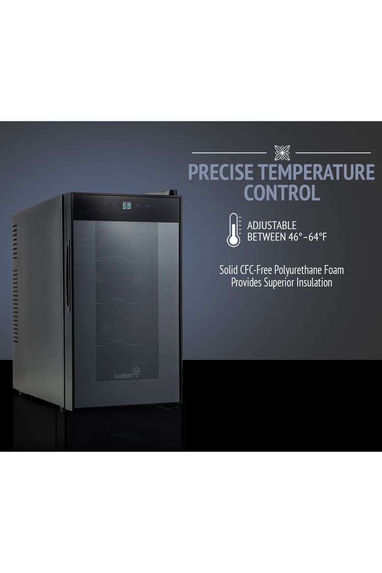 8 Bottle Thermoelectric Wine Cooler - Black, Alternate, color, Black