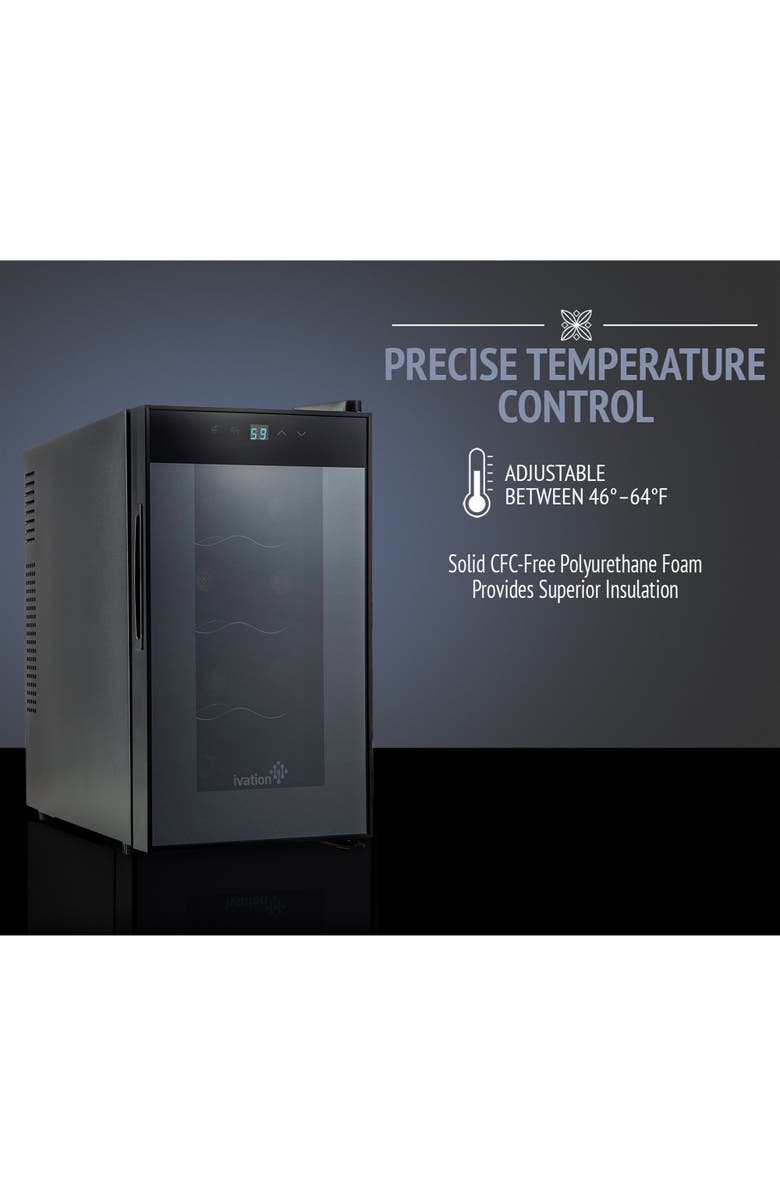 Ivation 8 Bottle Thermoelectric Wine Cooler - Black, Alternate, color,