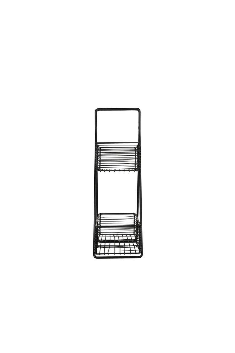 Two Tiered Baskets Black Metal, Alternate, color, Black