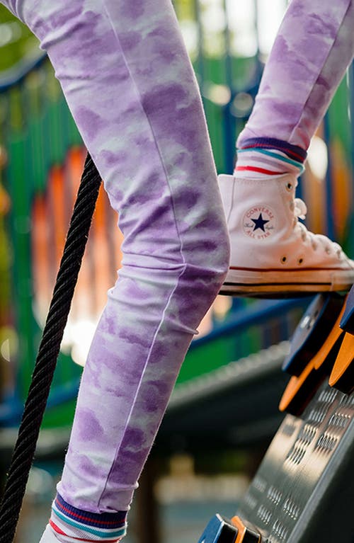 Mightly Organic Cotton Reinforced Knee Leggings In Lilac Cloud