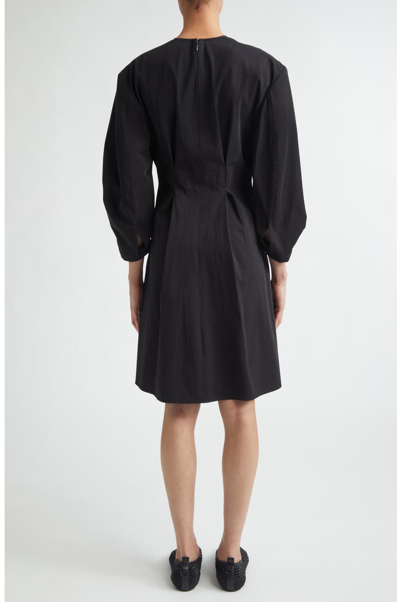 Bishop Sleeve Cotton Dress, Alternate, color, BLACK