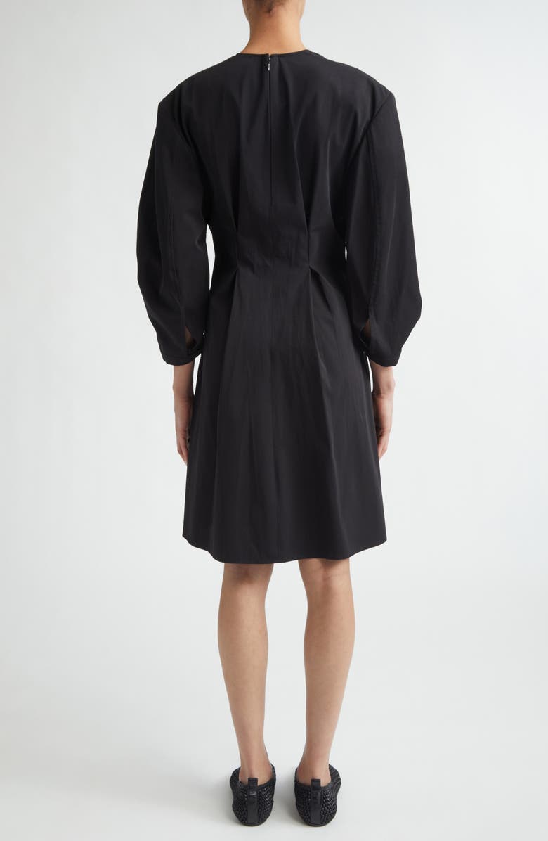 TOTEME Bishop Sleeve Cotton Dress, Alternate, color, Black