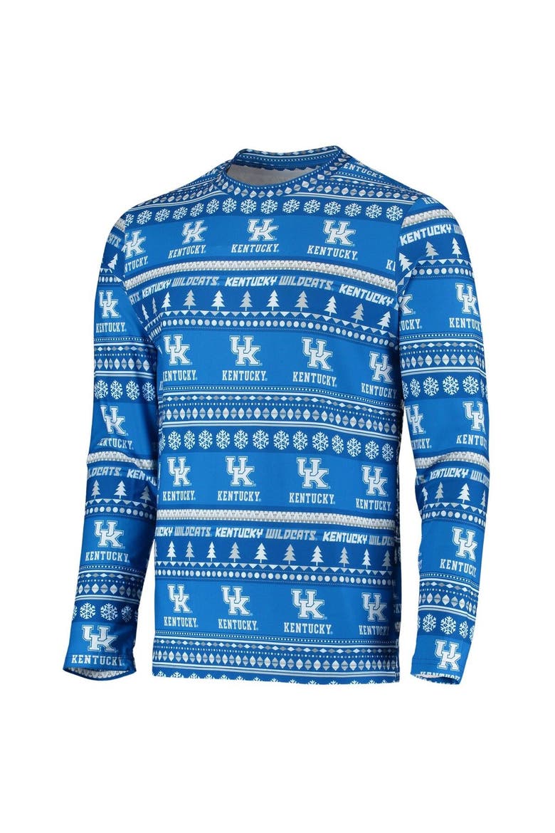 Men's Concepts Sport Royal Kentucky Wildcats Ugly Sweater Knit Long Sleeve Top and Pant Set, Alternate, color, Royal