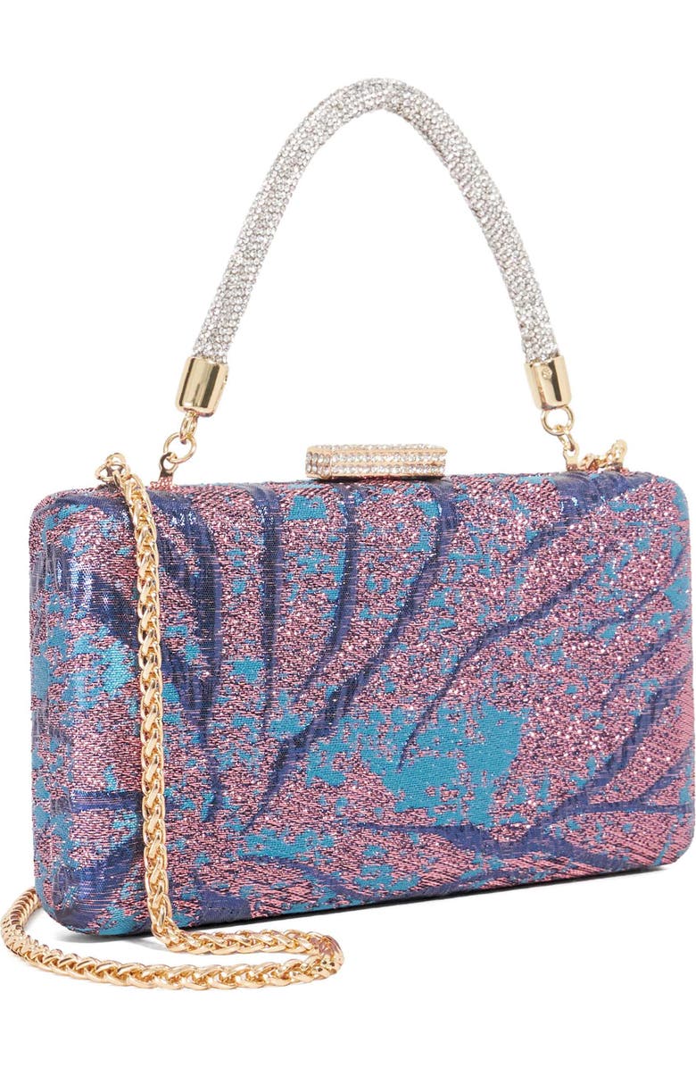 Dune London Beaut Top Handle Frame Clutch, Alternate, color, Teal