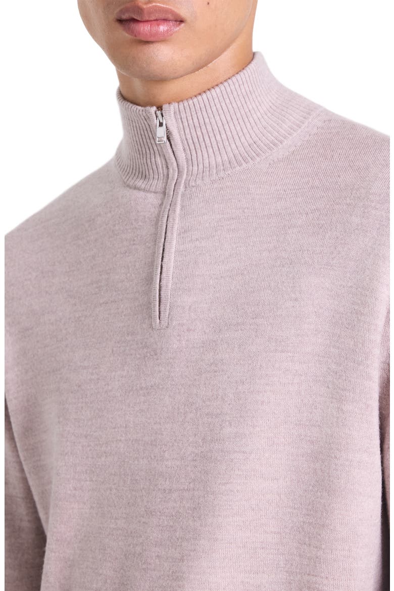 Hilles Quarter Zip Cashmere Sweater, Alternate, color, PALE CLAY MELANGE - 2YS
