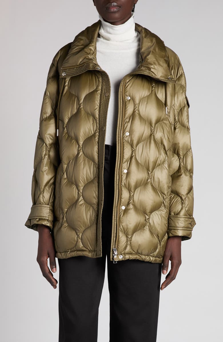 Moncler Lombi Onion Quilted Down Jacket, Main, color, Olive Green