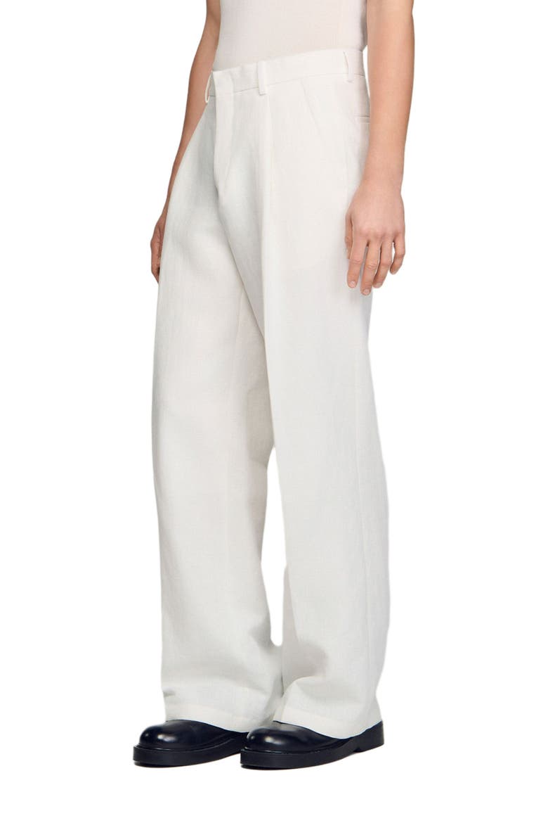 Linen Suit Trousers, Main, color, White