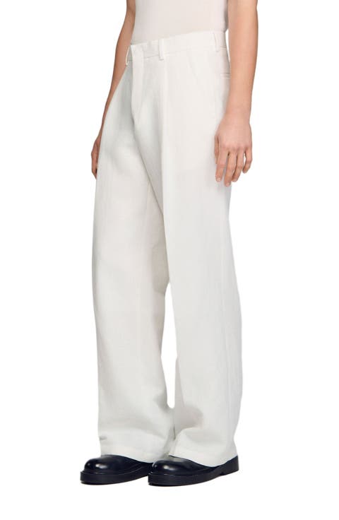 Linen suit trousers