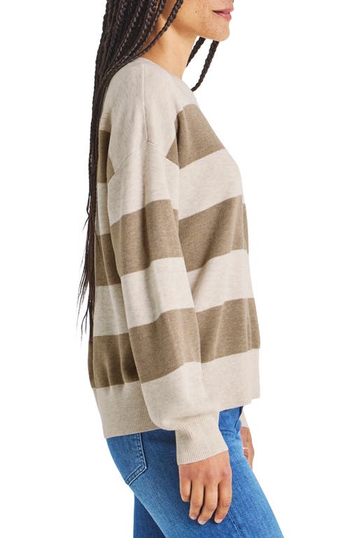 Splendid Livy Stripe Sweater In Oat Stripe