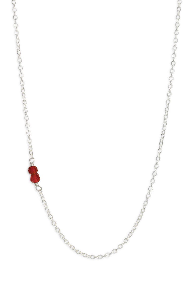Semiprecious Stone Station Chain Necklace, Main, color, RUBY STERLING SILVER