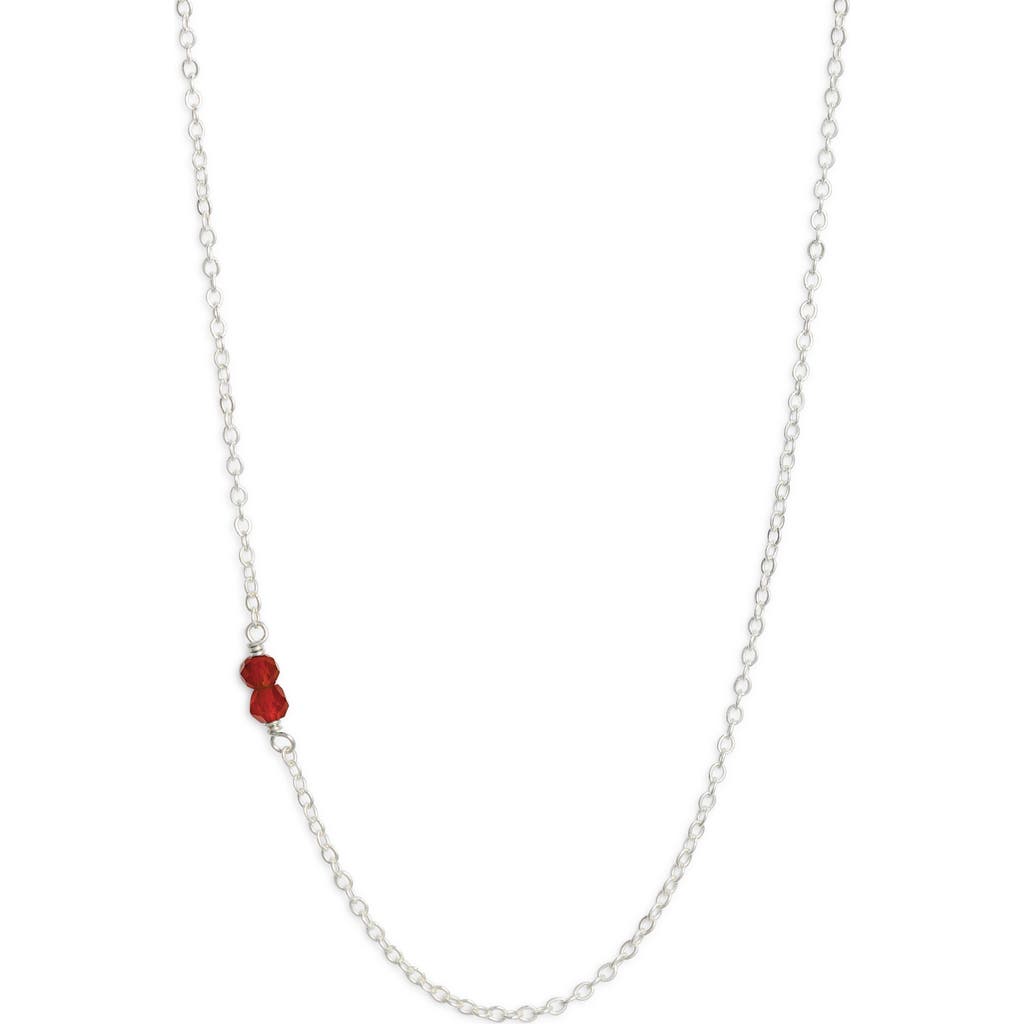 Nashelle Semiprecious Stone Station Chain Necklace In Silver
