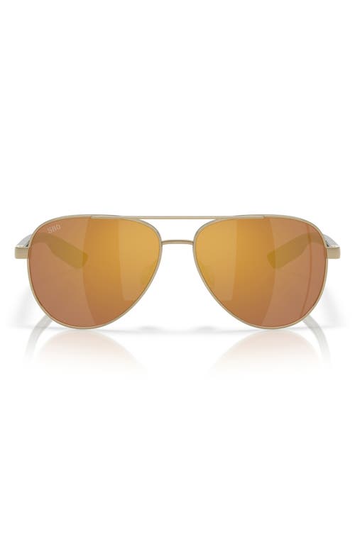 Costa Del Mar 57mm Polarized Pilot Sunglasses in Brushed Gold/Gold Mirror 580G  product
