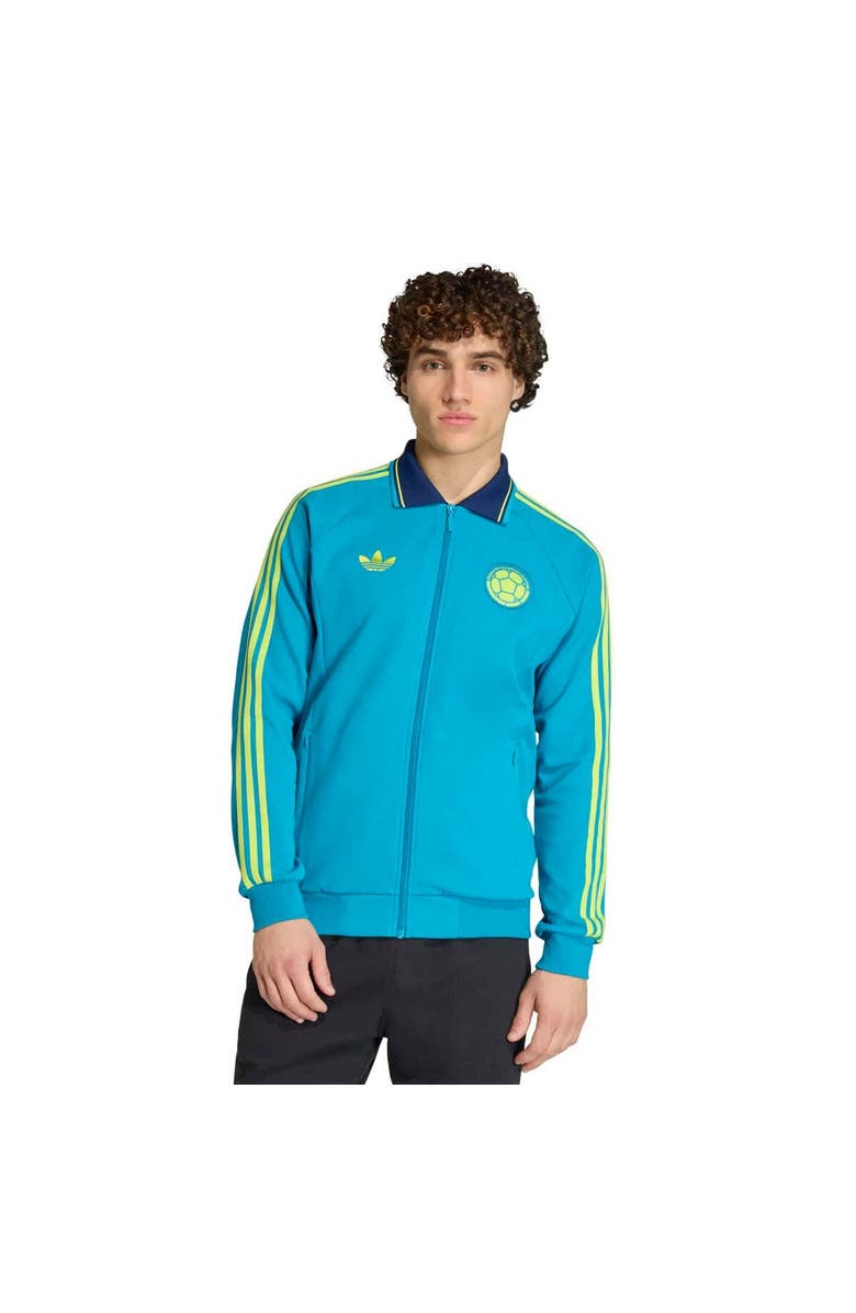 adidas Men's adidas Turquoise Colombia National Team 2026 Away Full-Zip Anthem Jacket, Main, color, Turquoise