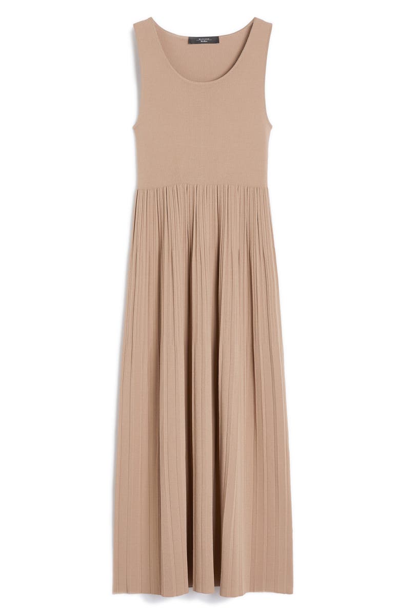 Weekend Max Mara Markus Plissé Crepe Sleeveless Dress, Alternate, color, Marron Glace