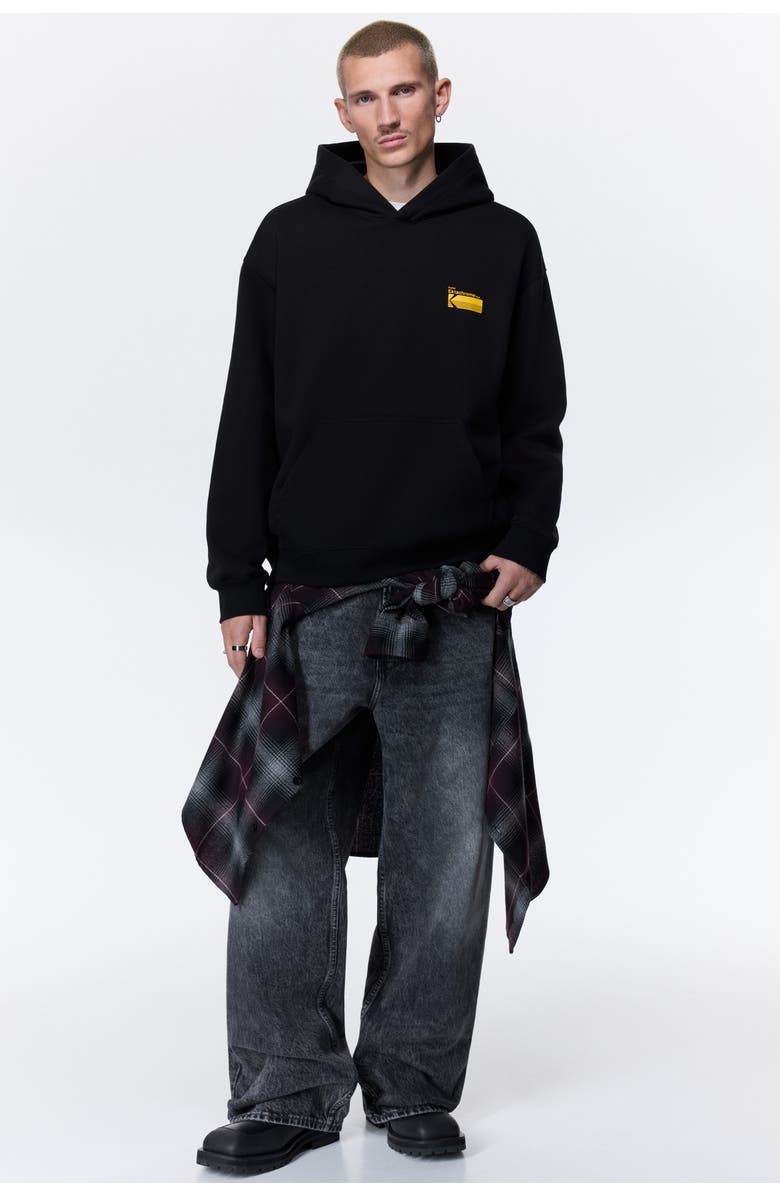 H&M Loose Fit Printed Hoodie, Alternate, color, Black/Kodak