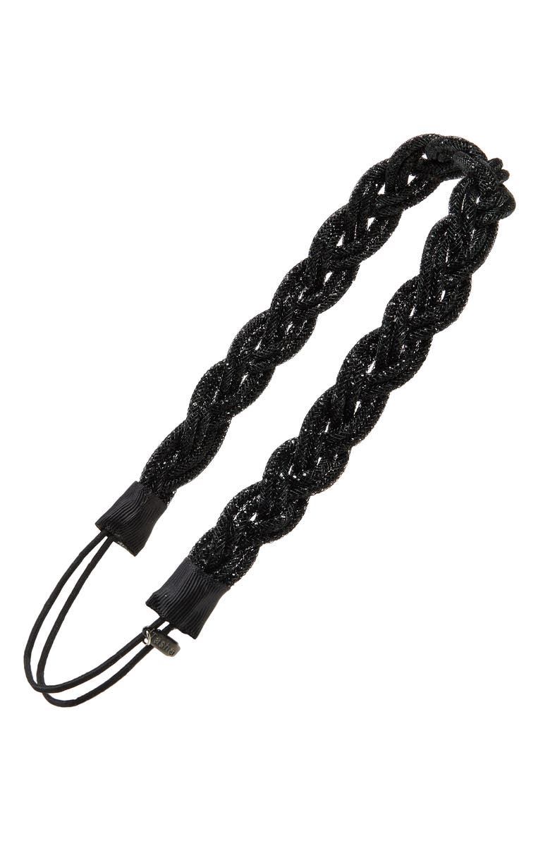 Tasha Metallic Woven Braid Headband, Main, color,