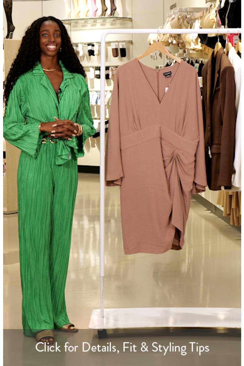 Malani Pleated Long Sleeve Sheath Dress video