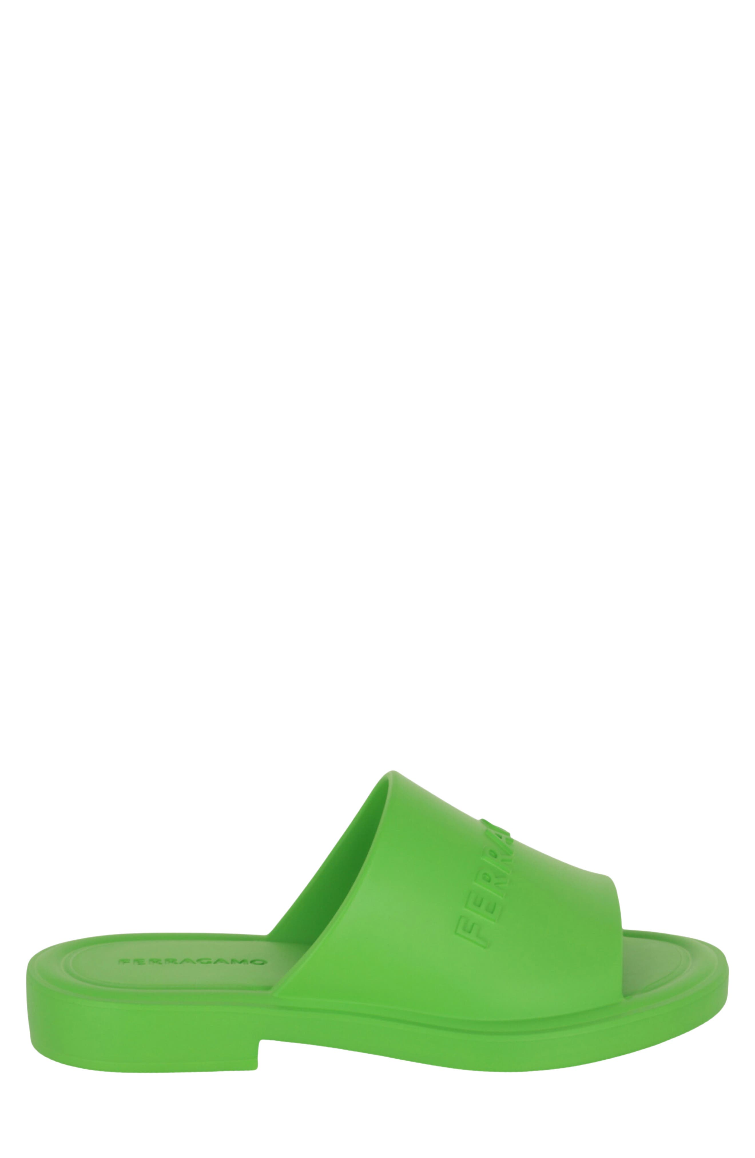 Giuneva Logo Embossed Slide Sandal, Alternate, color, GREEN
