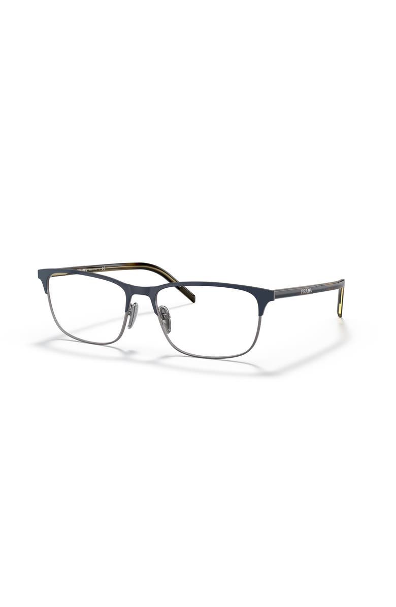 Prada 57mm Rectangle optical glasses, Main, color, Grey