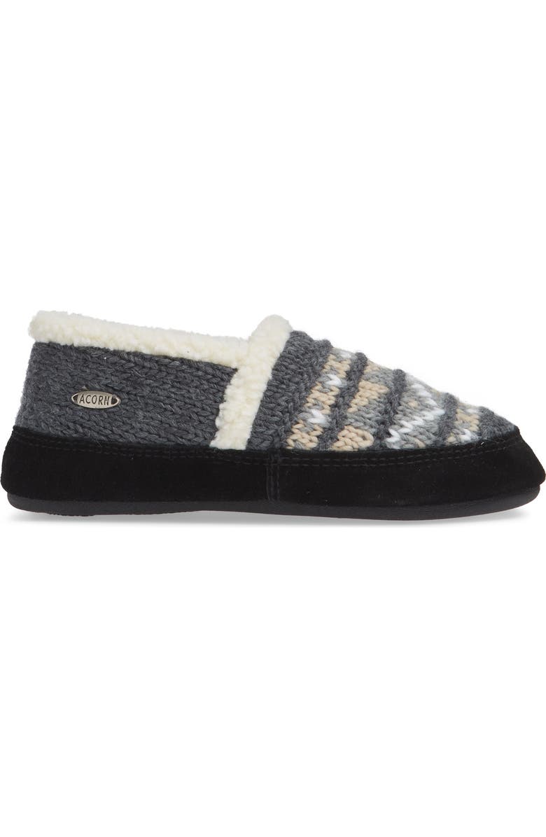 Acorn Nordic Faux Fur Moc Slipper, Alternate, color,
