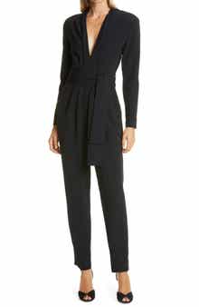 A.L.C. Kieran Plunge Neck Long Sleeve Jumpsuit