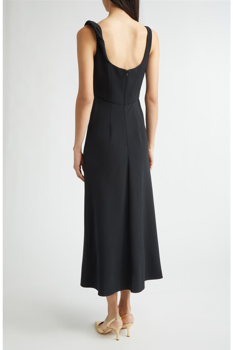 Peony Crochet Appliqué Milano Stitch Sweater Dress, Alternate, color, BLACK