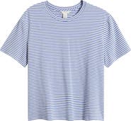 Caslon® Stripe Crop T-Shirt