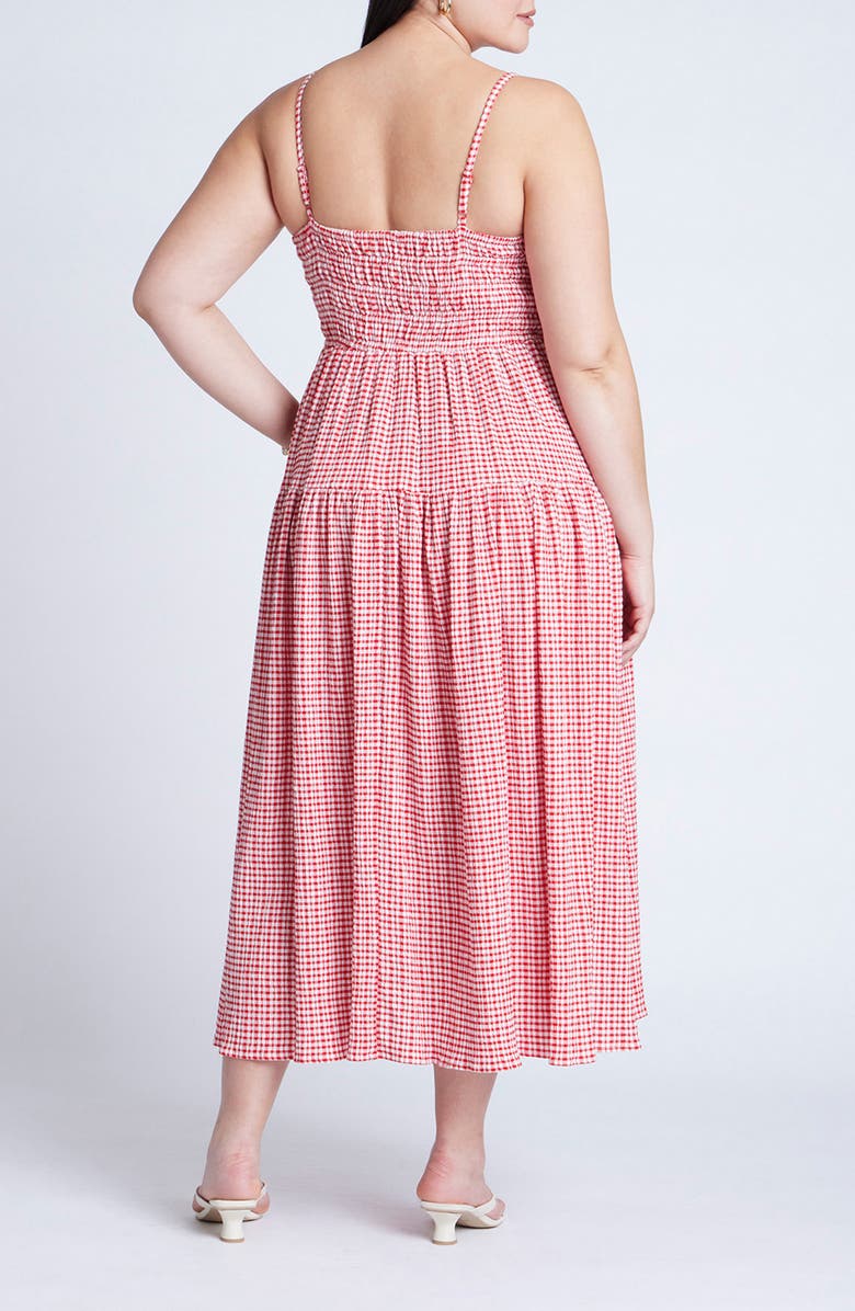 ELOQUII Smocked Tiered Maxi Dress, Alternate, color,