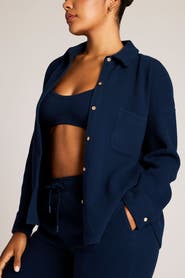 Negative Underwear Waffle Knit Shirt Jacket