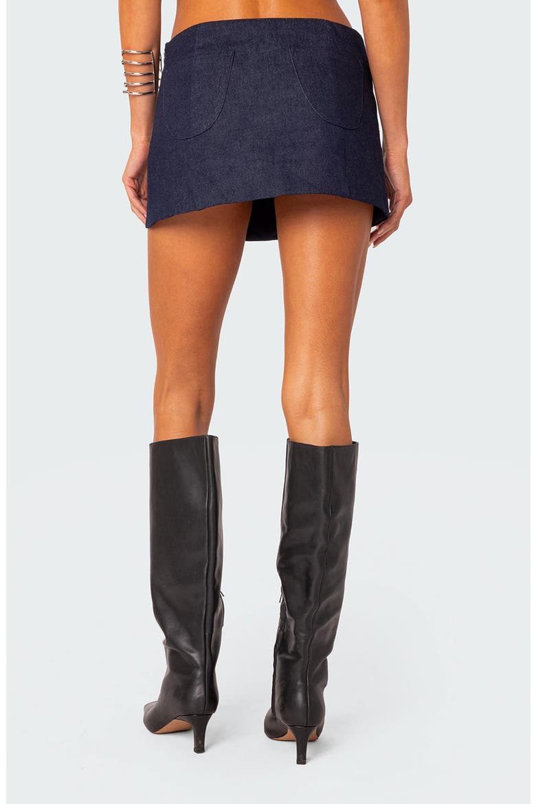 Jemma Side Slit Denim Miniskirt, Alternate, color, DARK-BLUE