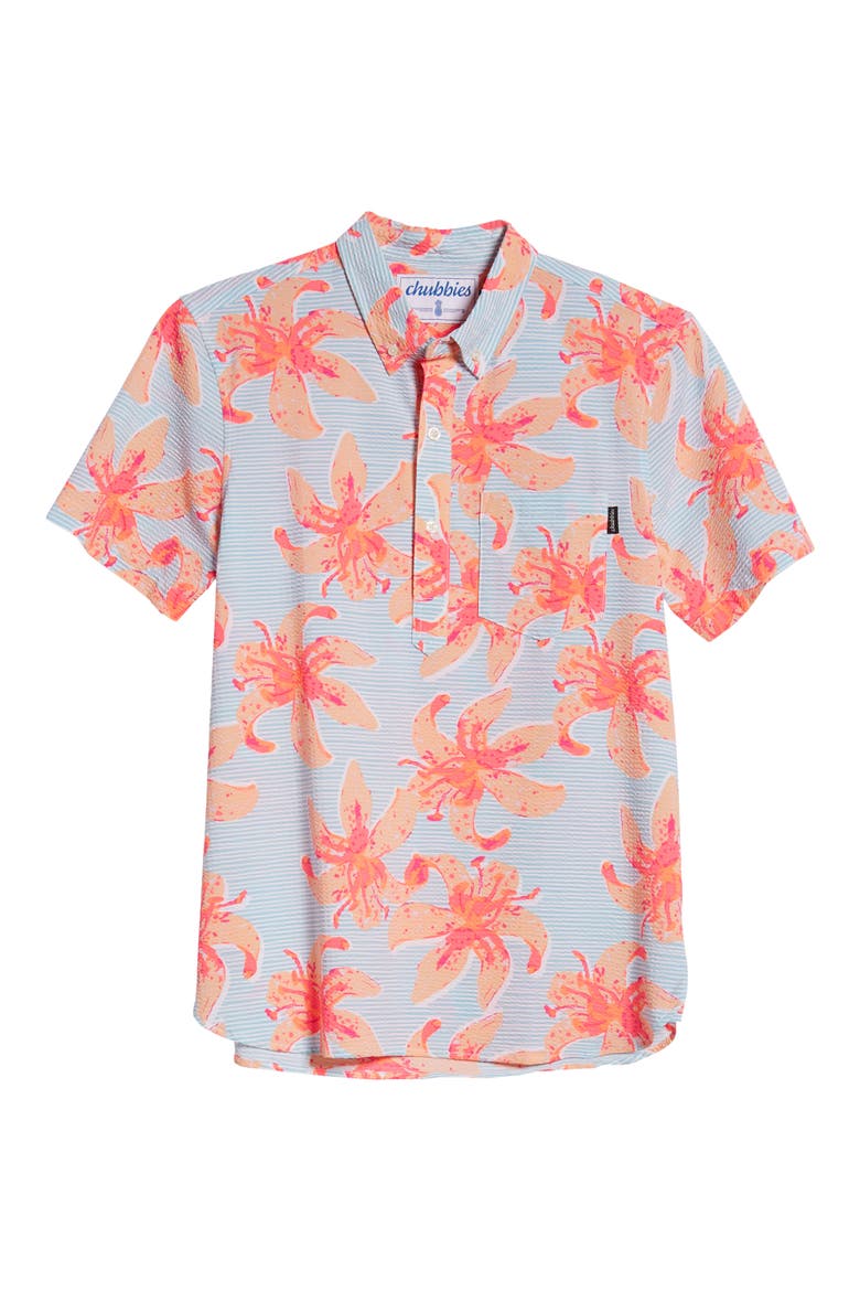 The Bloomslam Short Sleeve Button-Down Popover Seersucker Shirt, Alternate, color, LIGHT/ PASTEL BLUE