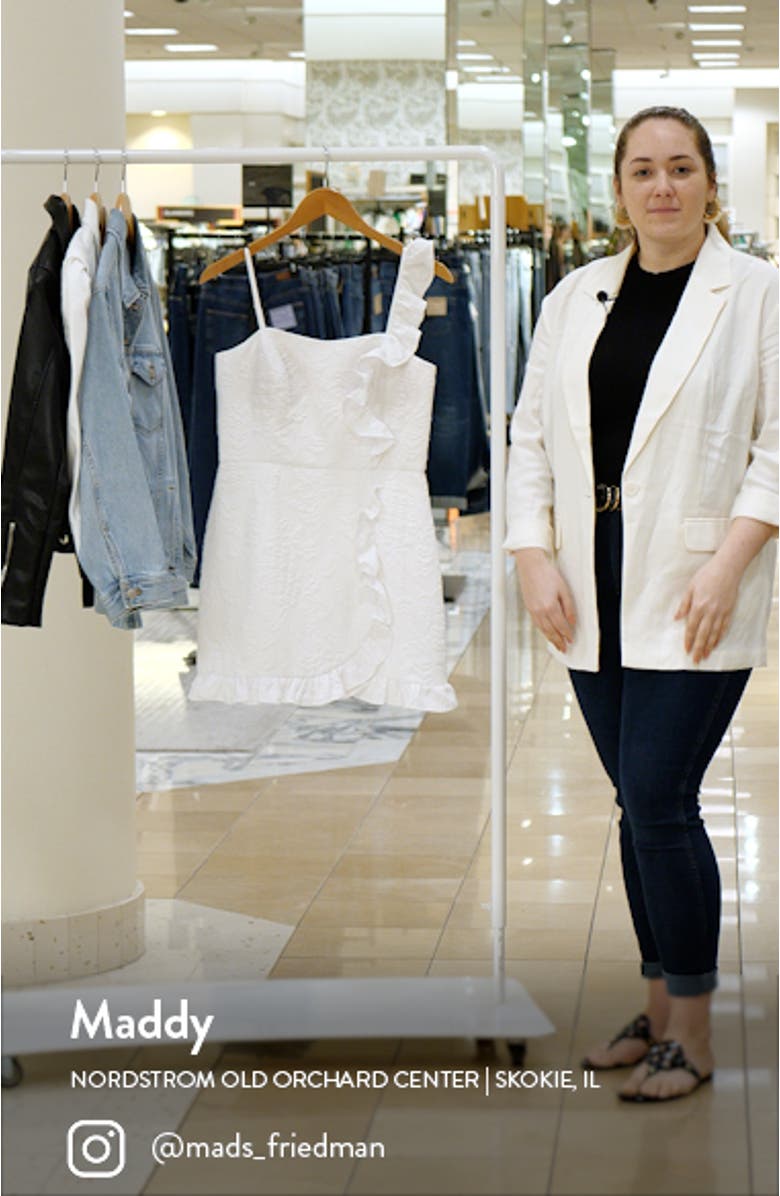 Maetha Floral Jacquard Ruffle Romper, sales video thumbnail