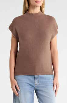 Cap Sleeve Mock Neck Sweater