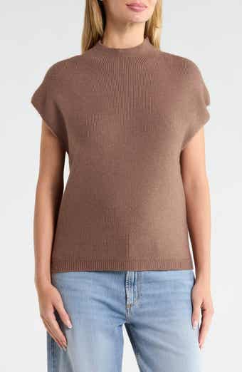 Cap Sleeve Mock Neck Sweater