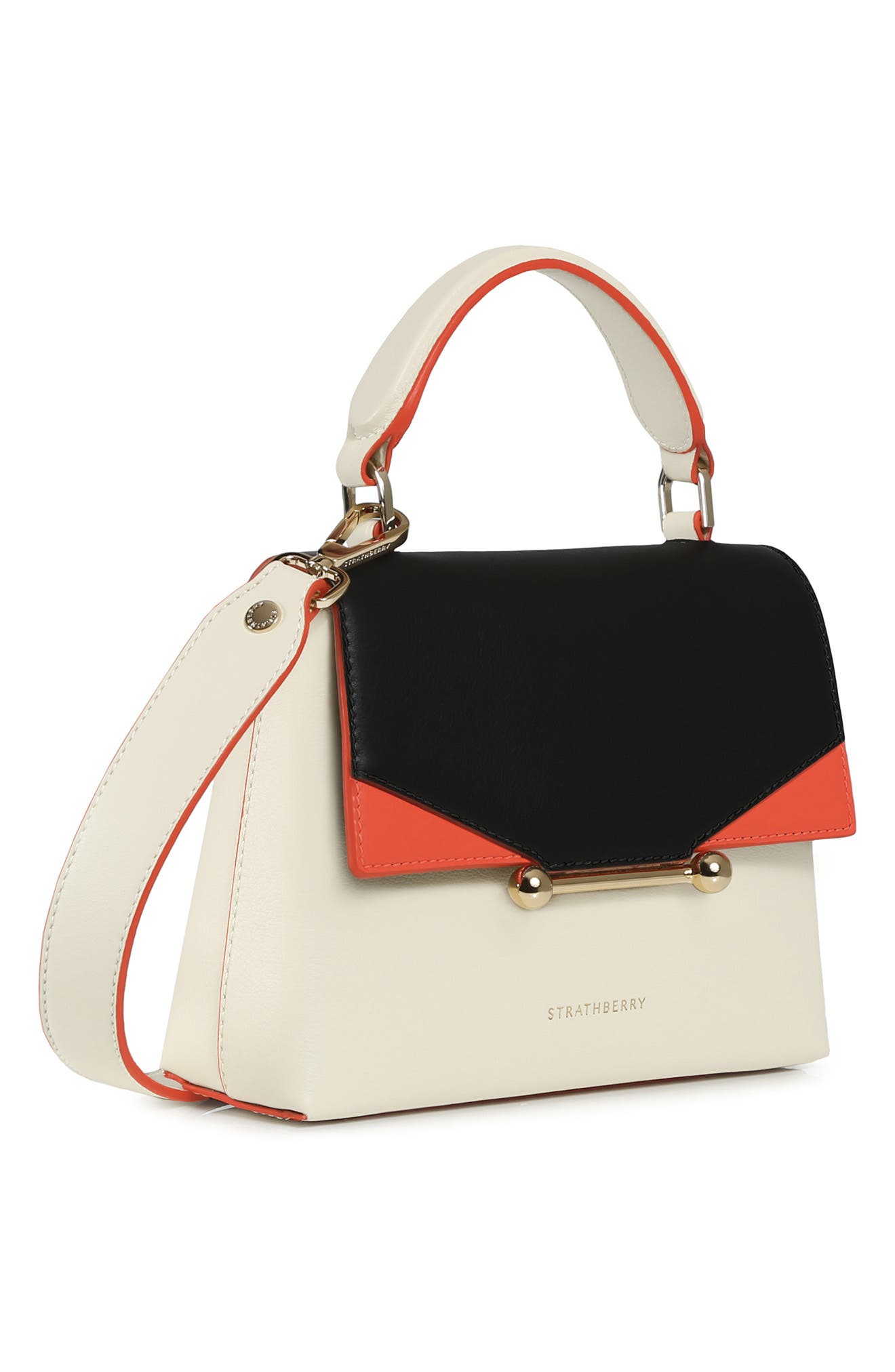 Strathberry Mini Trinity Tricolor Leather Top Handle Bag, Alternate, color, 