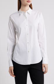 Theory Tenia Cotton Blend Blouse