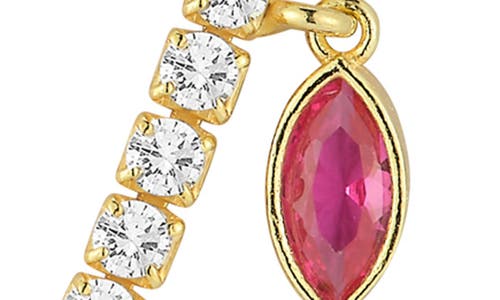 Sphera Milano 14k Gold Plated Sterling Silver Cz Charm Necklace In Brown