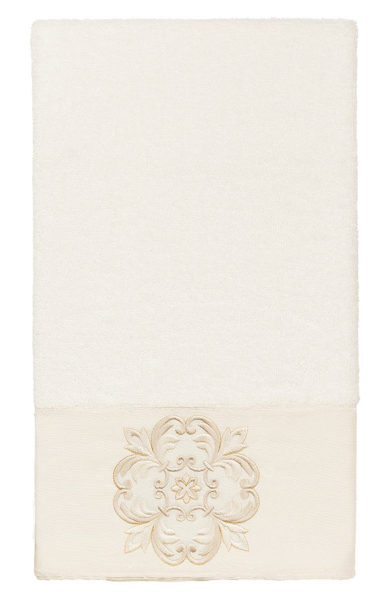 Linum Home Textiles Alyssa 3-Piece Embellished Towel - Cream, Alternate, color, Cream