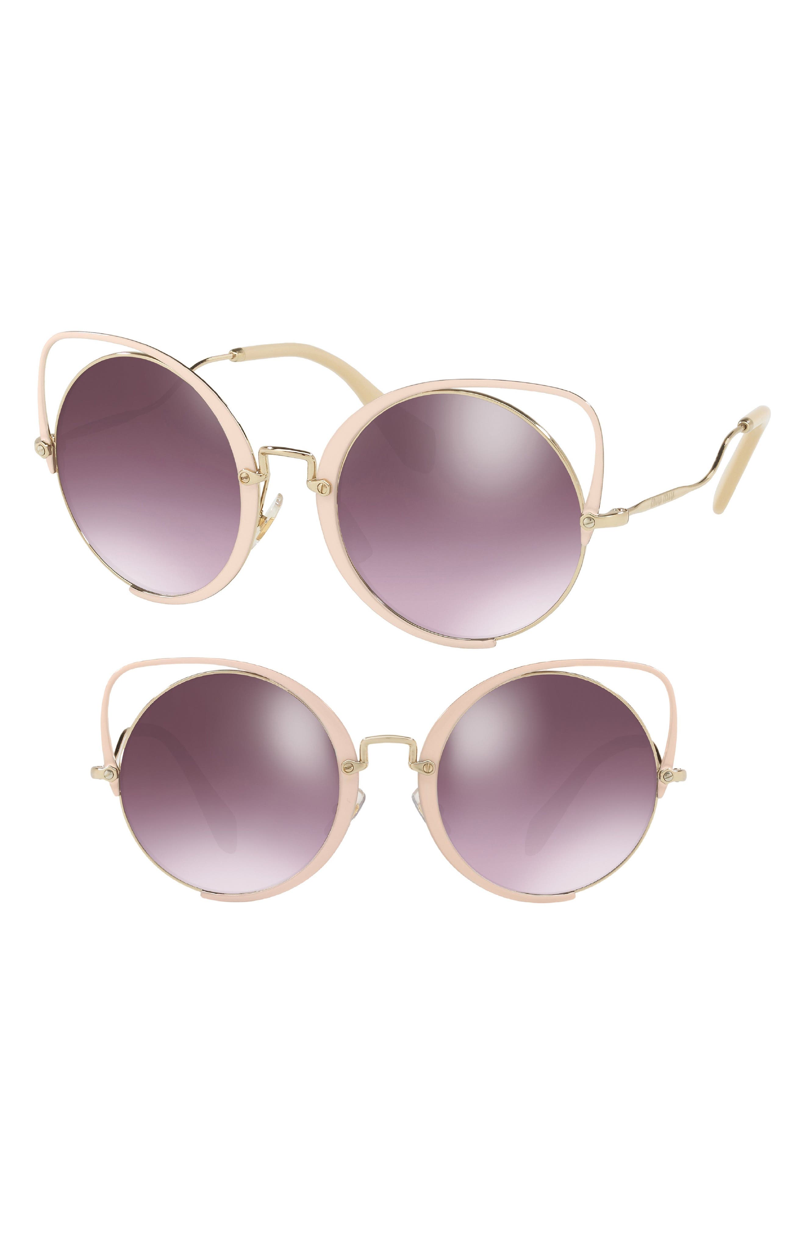 Miu Miu 54mm Round Lens Cat Eye Sunglasses