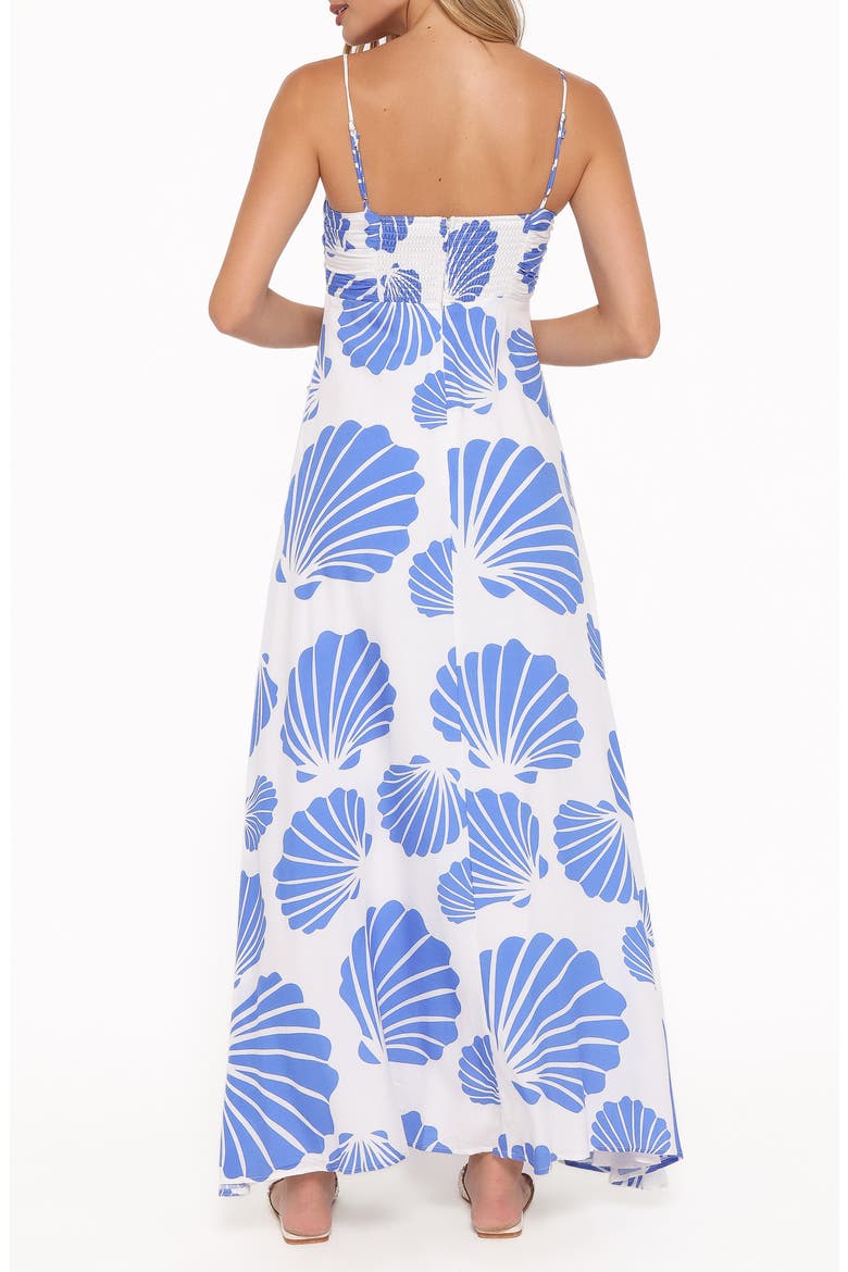 Tyla Shell Print Maxi Dress, Alternate, color, BLUE SHELL