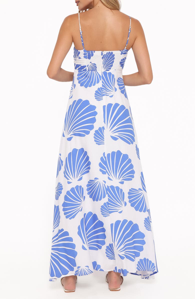 Petal & Pup Tyla Shell Print Maxi Dress, Alternate, color, Blue Shell