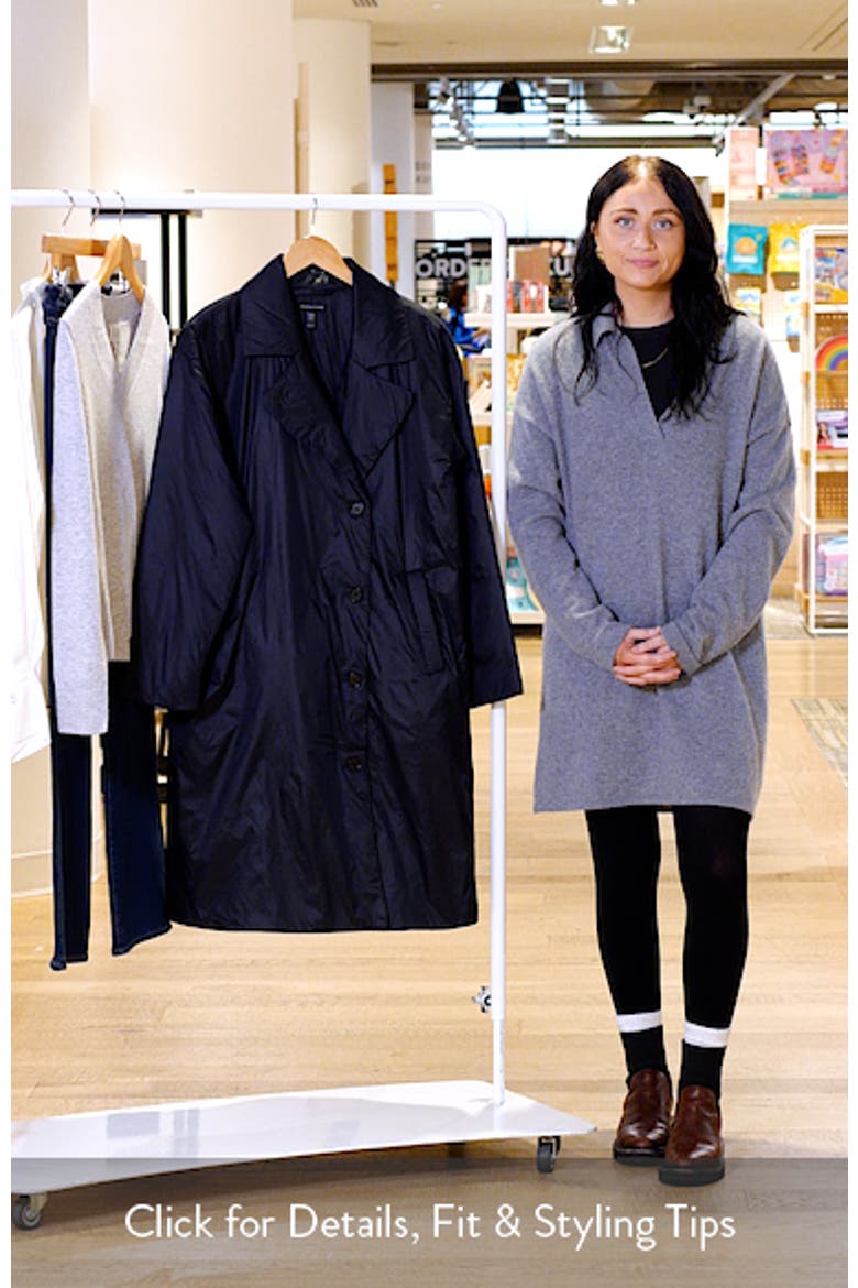 High Collar Padded Longline Coat video