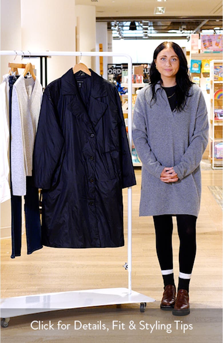 High Collar Padded Longline Coat, sales video thumbnail