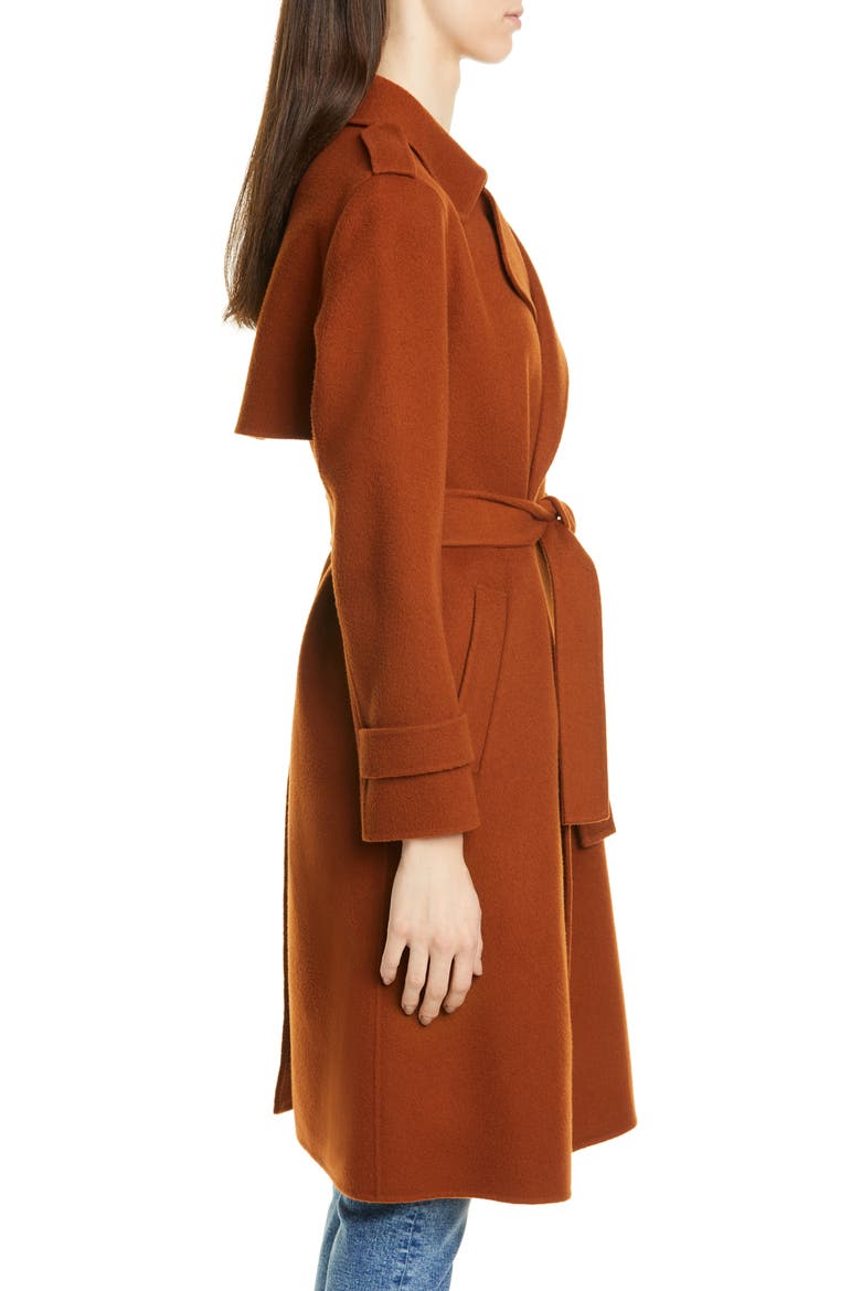 Oaklane Wool & Cashmere Wrap Coat, Alternate, color, COGNAC