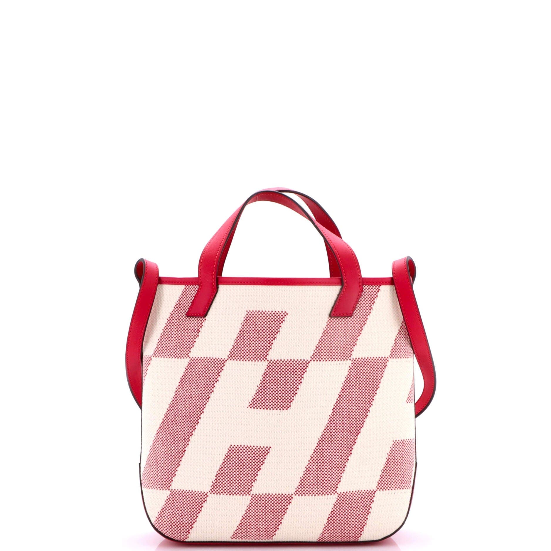 Cabas H en Biais Tote Canvas with Leather 27, Alternate, color, Pink