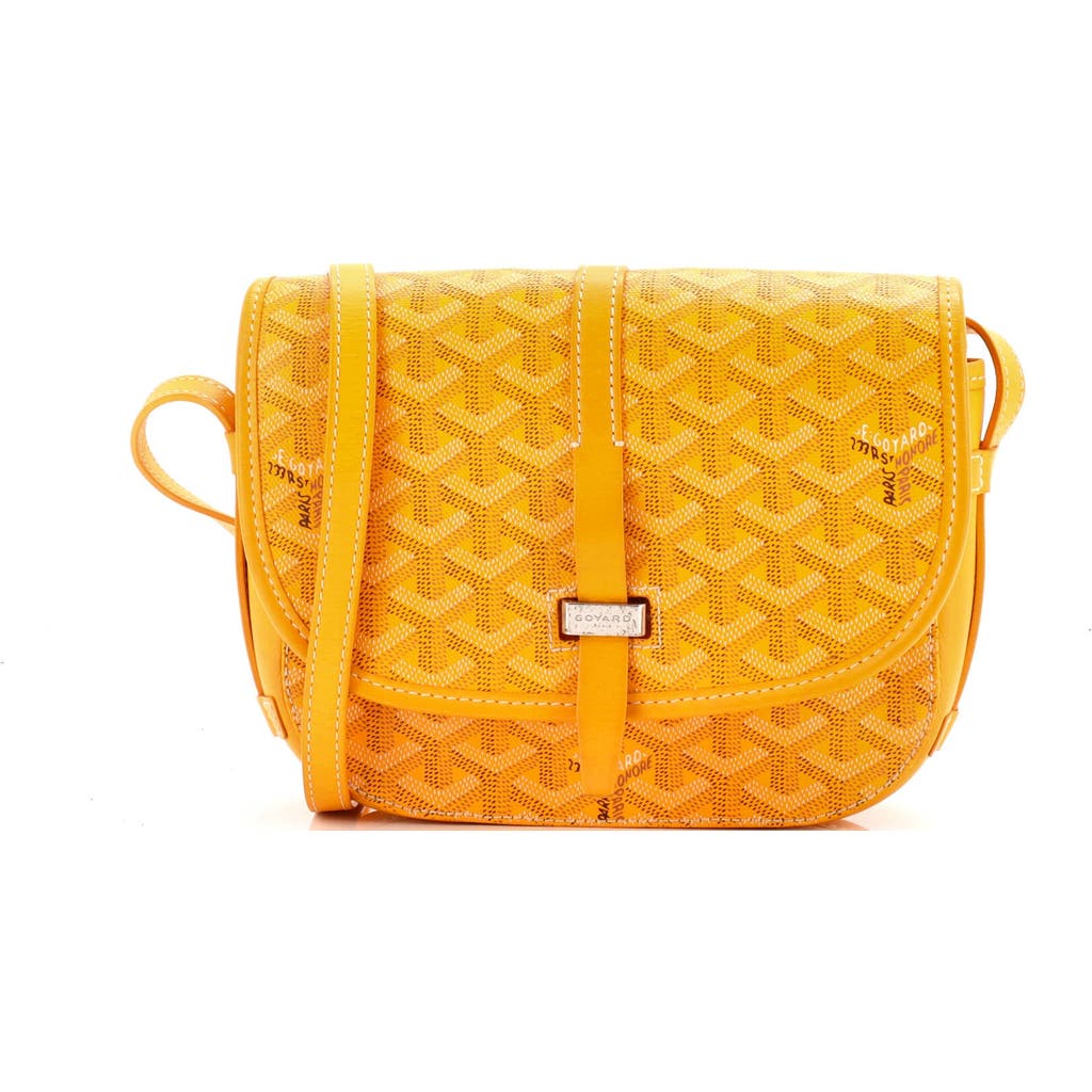 Pre-owned Goyard Goyard Belvedere Ii Messenger Bag Coated Canvas Pm In Yellow