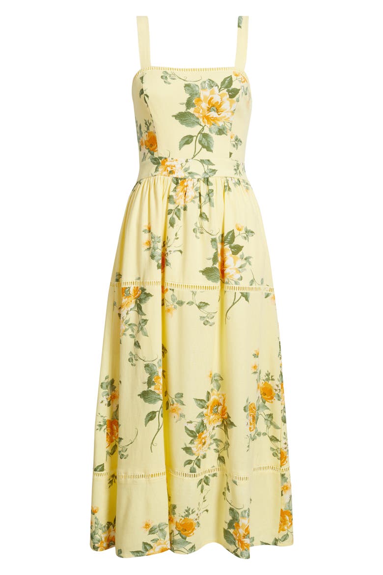 Floral Ladder Stitch Embroidery Sundress, Alternate, color, YELLOW MULTI