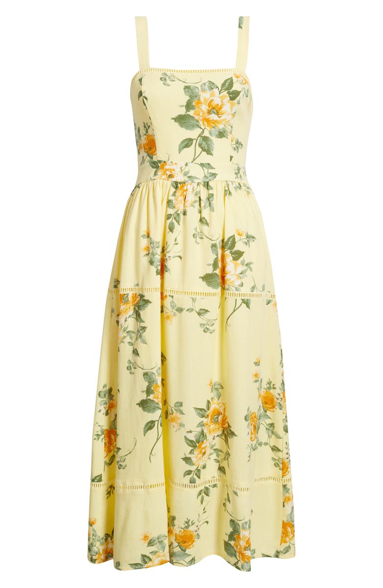 MOON RIVER Floral Ladder Stitch Embroidery Sundress, Alternate, color, Yellow Multi